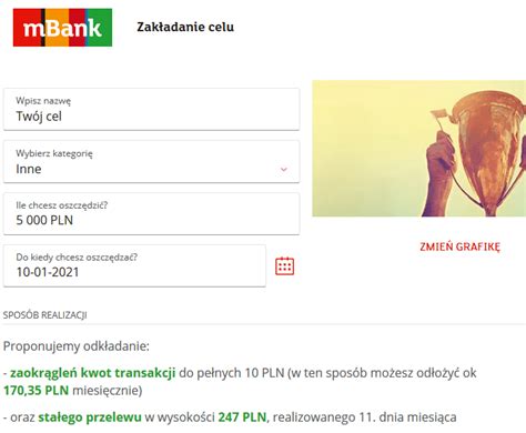 mbank konto moje cele.